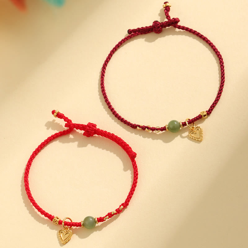 Bracelet à breloques en argent sterling et jade Hetian