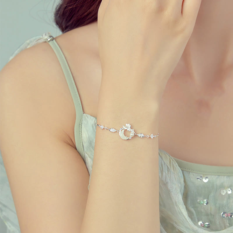 Bracelet Lotus en argent sterling et jade Hetian 14-18 cm Symbole de paix