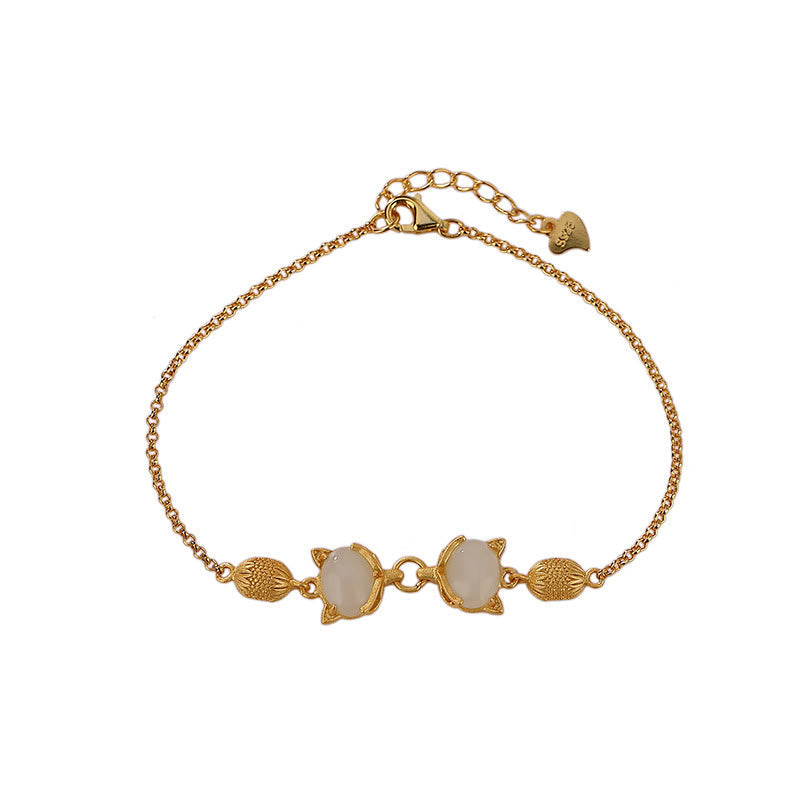 Bracelet en jade blanc et cyan Hetian pour la chance et la protection