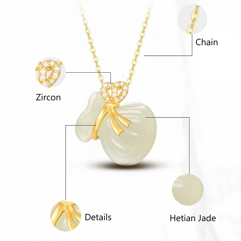 Collier porte-bonheur en jade blanc Hetian | Bijoux en jade