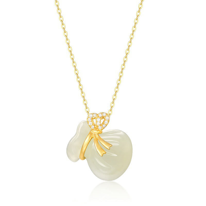 Collier porte-bonheur en jade blanc Hetian | Bijoux en jade