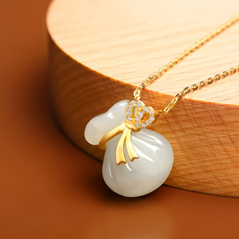 Collier porte-bonheur en jade blanc Hetian | Bijoux en jade