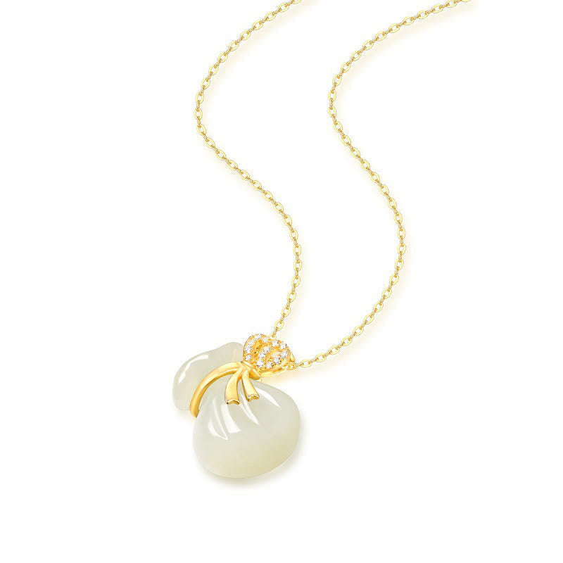 Collier porte-bonheur en jade blanc Hetian | Bijoux en jade