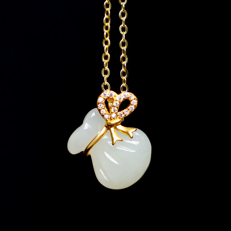 Collier porte-bonheur en jade blanc Hetian | Bijoux en jade
