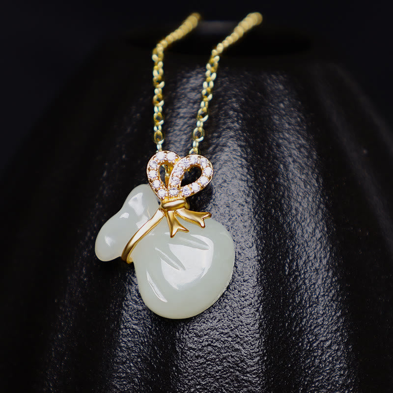 Collier porte-bonheur en jade blanc Hetian | Bijoux en jade