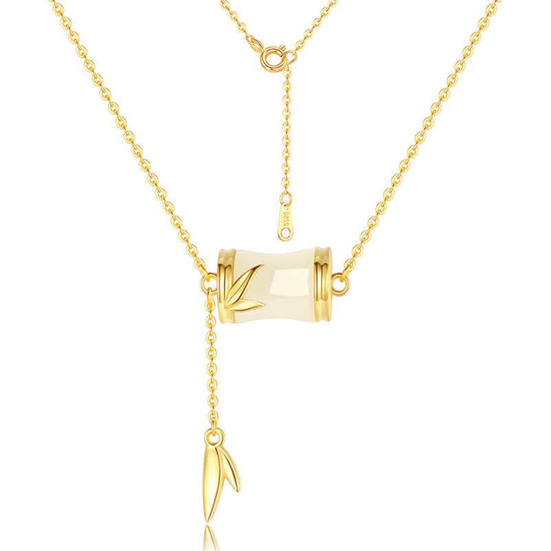 Collier et bracelet porte-bonheur en jade blanc Hetian | Argent sterling et or 22 carats