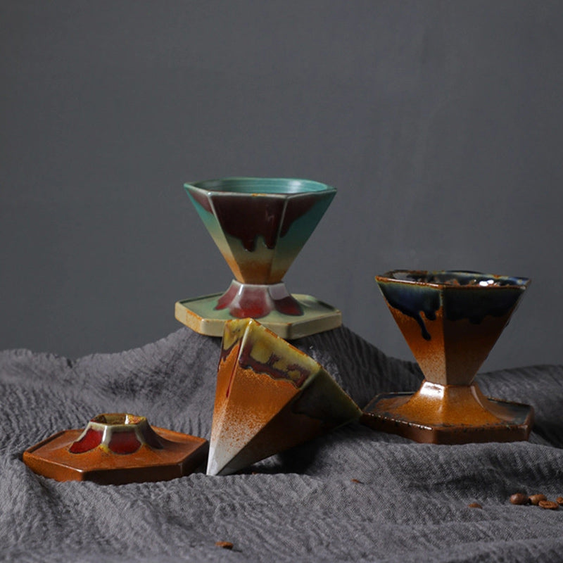 Tasse à thé et café hexagonale en céramique 170 ml | Décor Zen