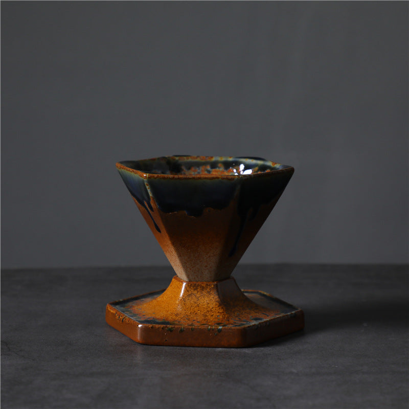 Tasse à thé et café hexagonale en céramique 170 ml | Décor Zen