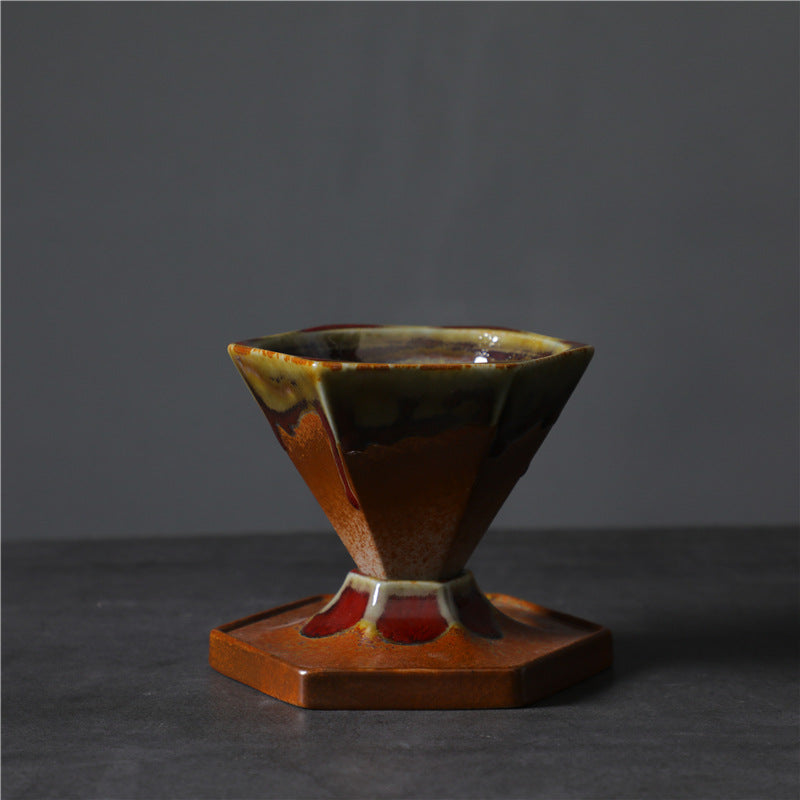 Tasse à thé et café hexagonale en céramique 170 ml | Décor Zen