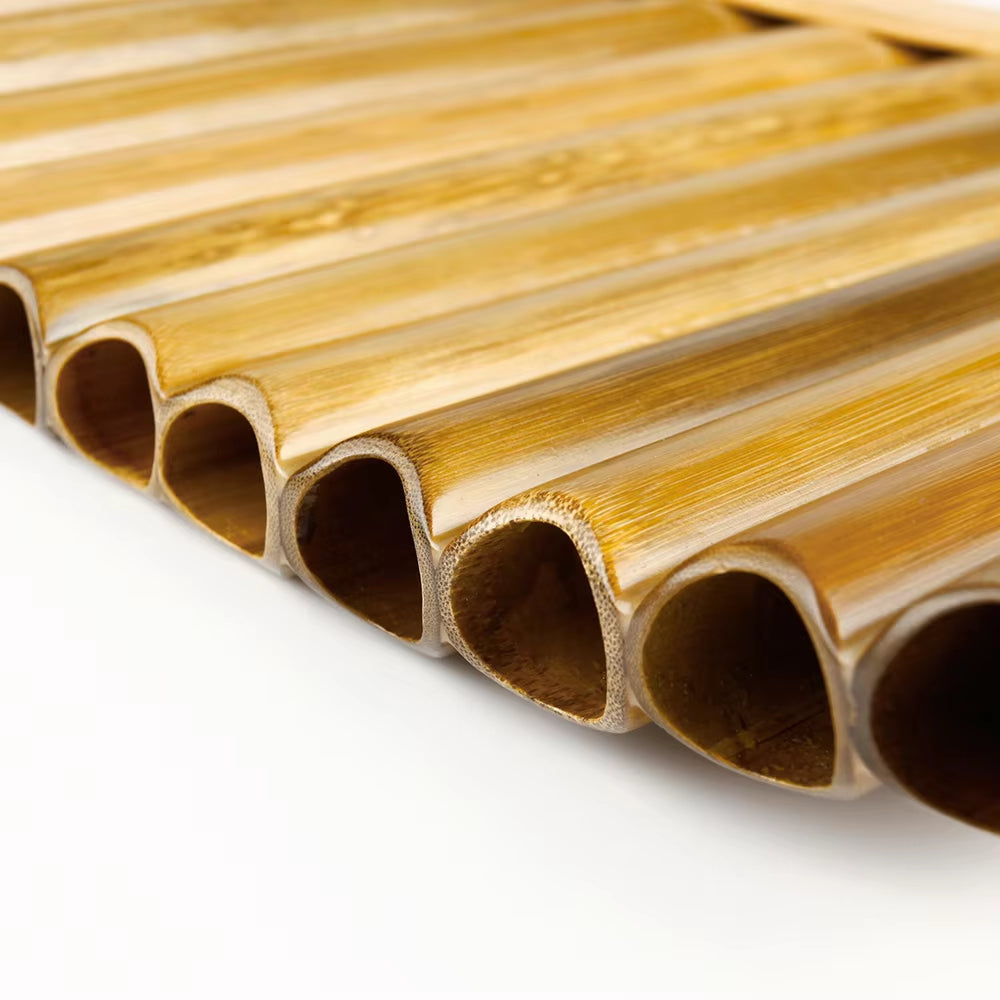 Row of hollow bamboo tubes for High Quality Bamboo G Key Pan Flute for Sale