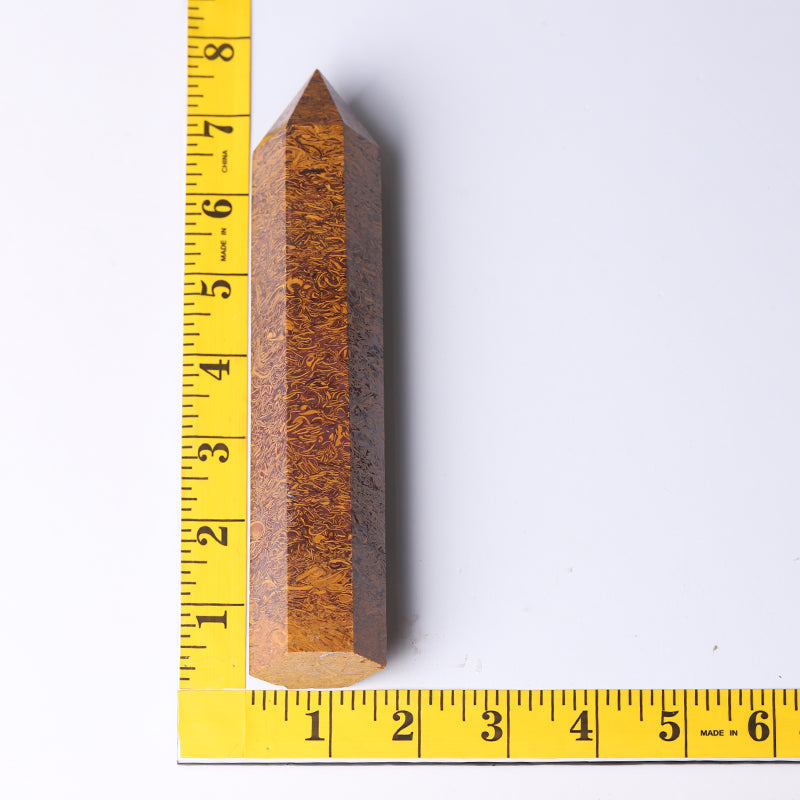 High Quality Calligraphy Jasper Healing Crystal Tower 7.5"