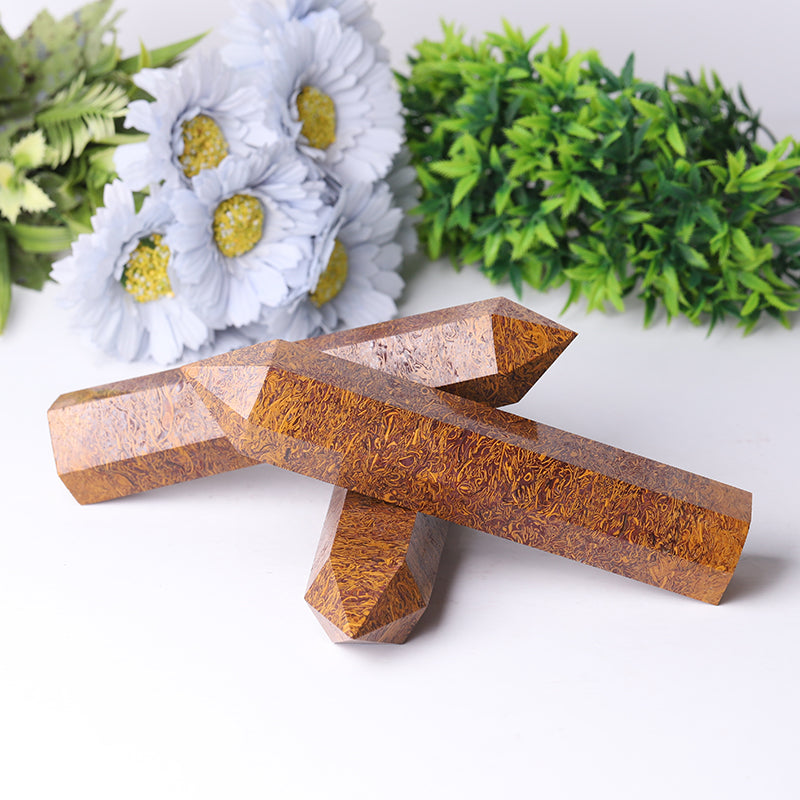 High Quality Calligraphy Jasper Healing Crystal Tower 7.5"