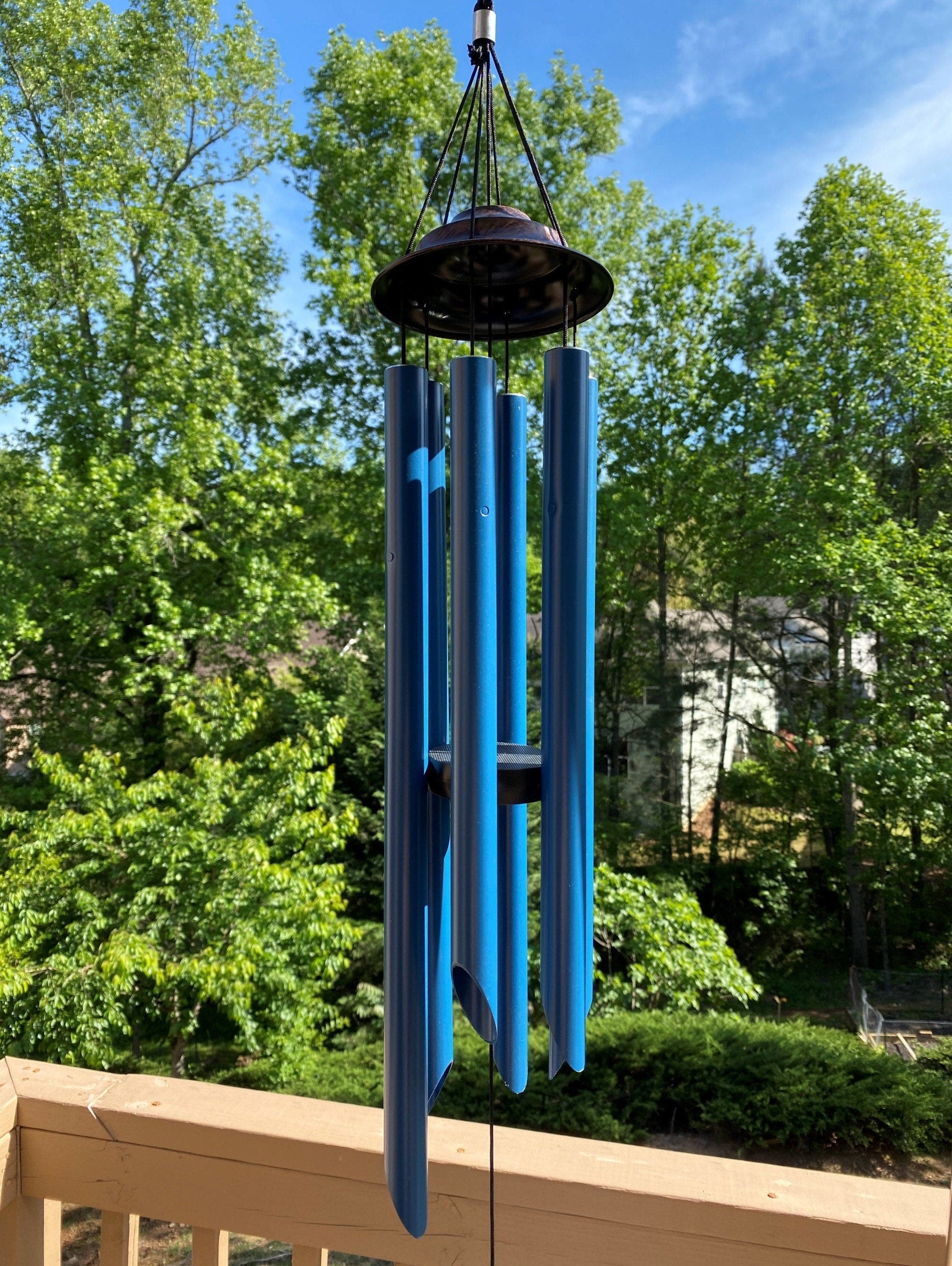 Joyous Wind Chimes, 40 Inch Deep Tone Blue Color Metal Wind Chimes. the Beautiful Spirit Sound Can Create a Sense of Peace and Relaxation