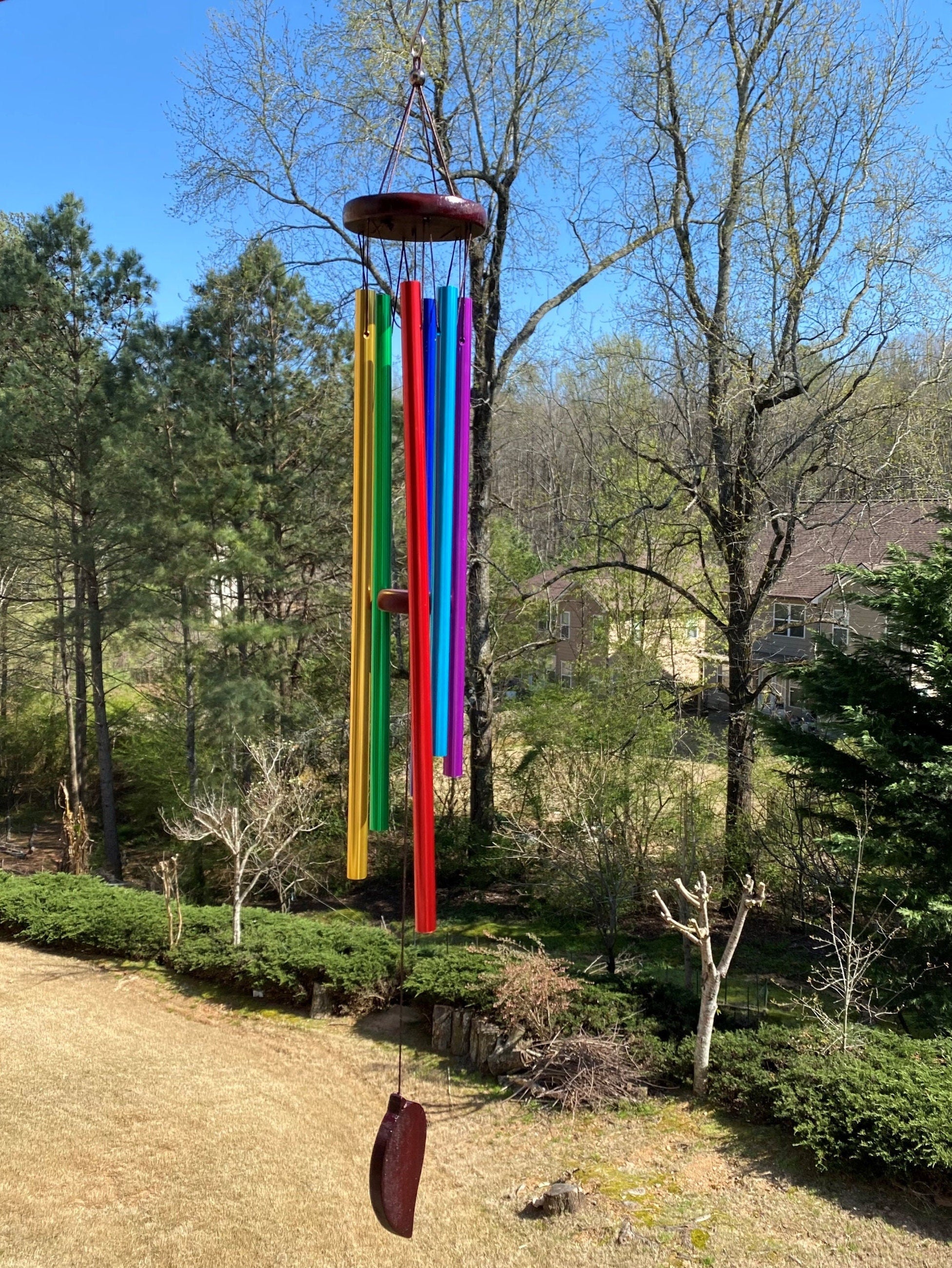 Joyous Wind Chimes, 28 Inch Rainbow Metal Handmade Wind Chimes, the Sound Can Create a Sense of Peace, Relaxation for Patio, Sunroom, Garden