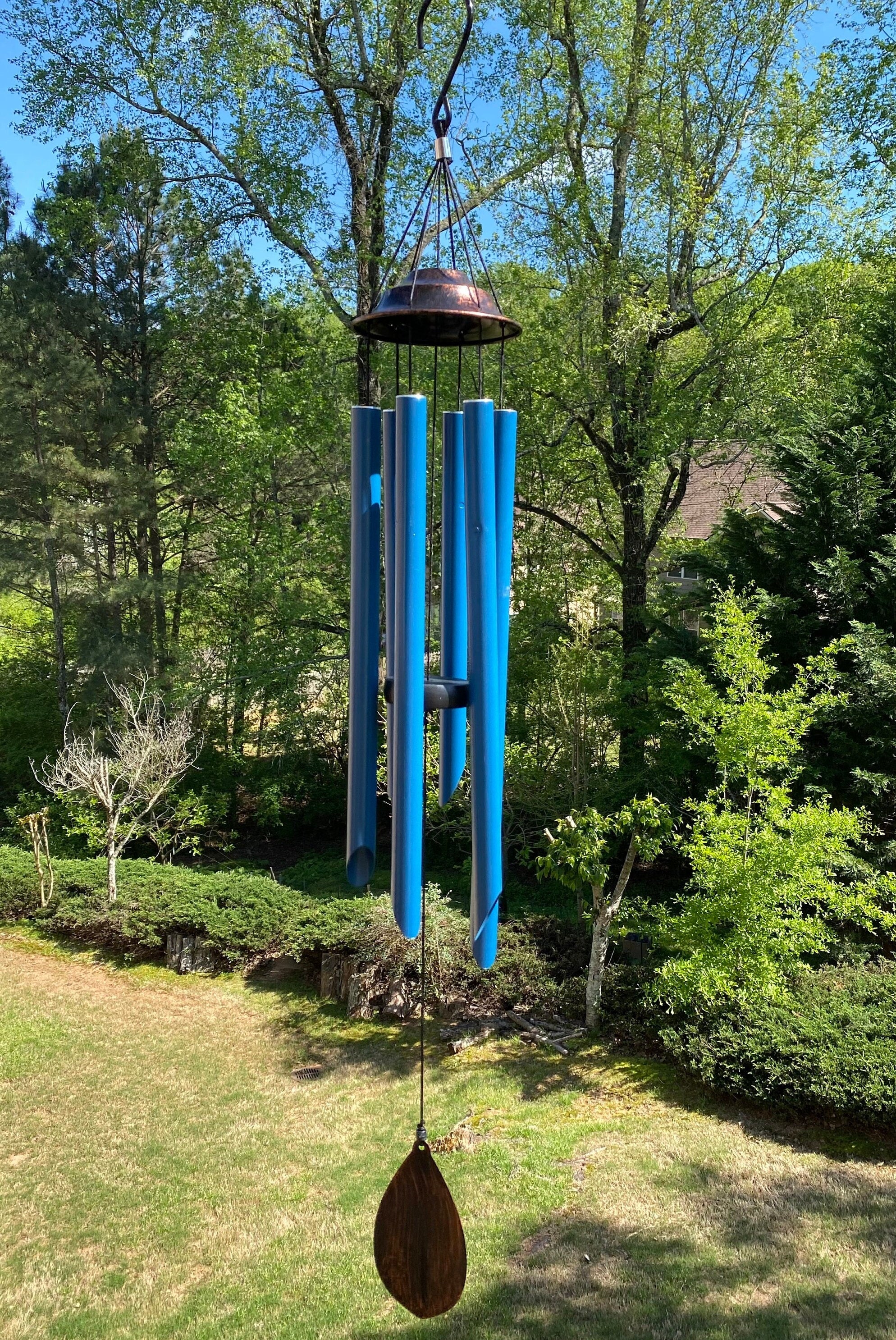 Joyous Wind Chimes, 40 Inch Deep Tone Blue Color Metal Wind Chimes. the Beautiful Spirit Sound Can Create a Sense of Peace and Relaxation