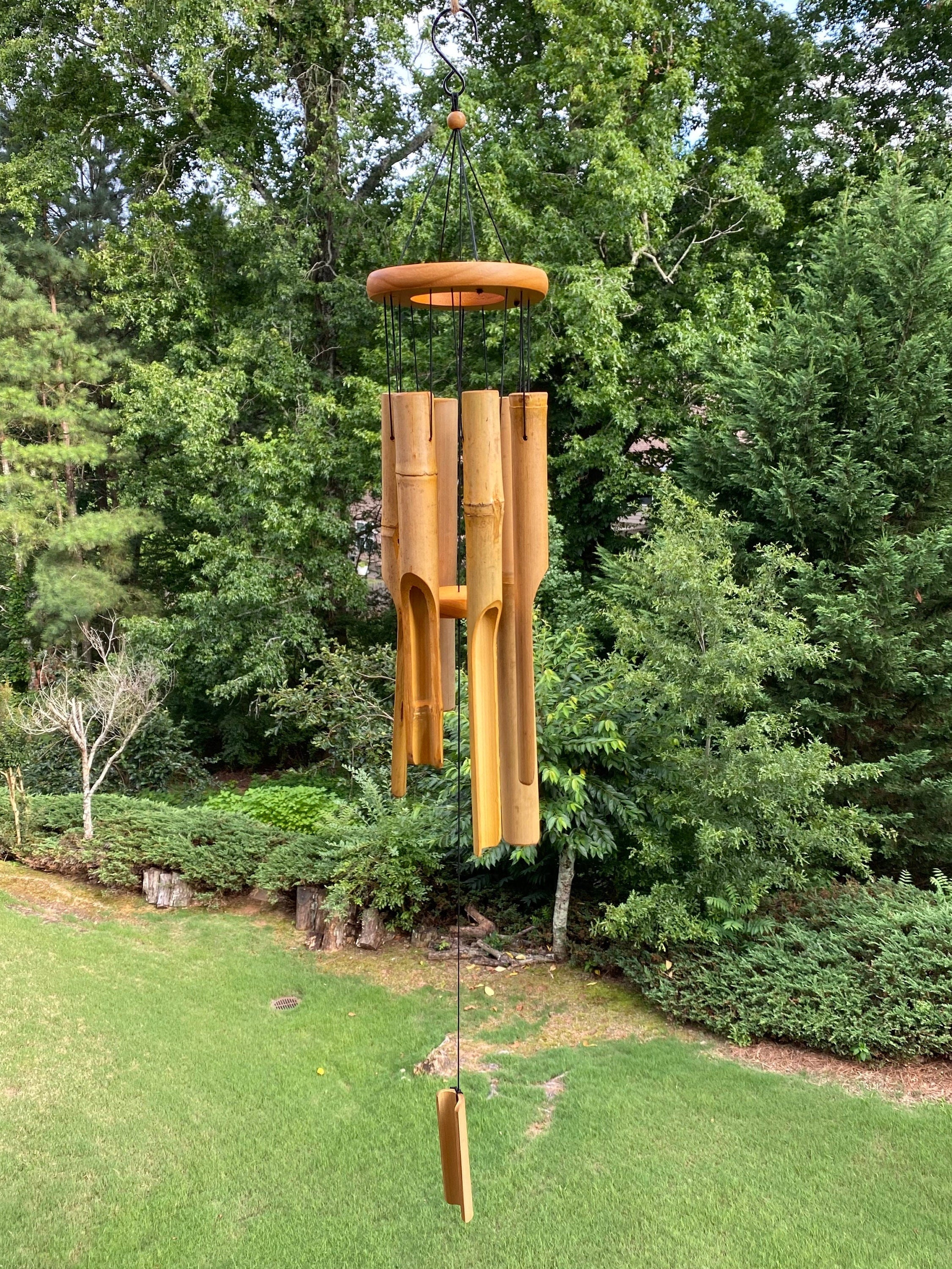 34 Inch Joyous Bamboo Wind Chime with Melody Deep Tone, the Beautiful Spirit Sound Can Create a Sense of Peace and Relaxation for All Season