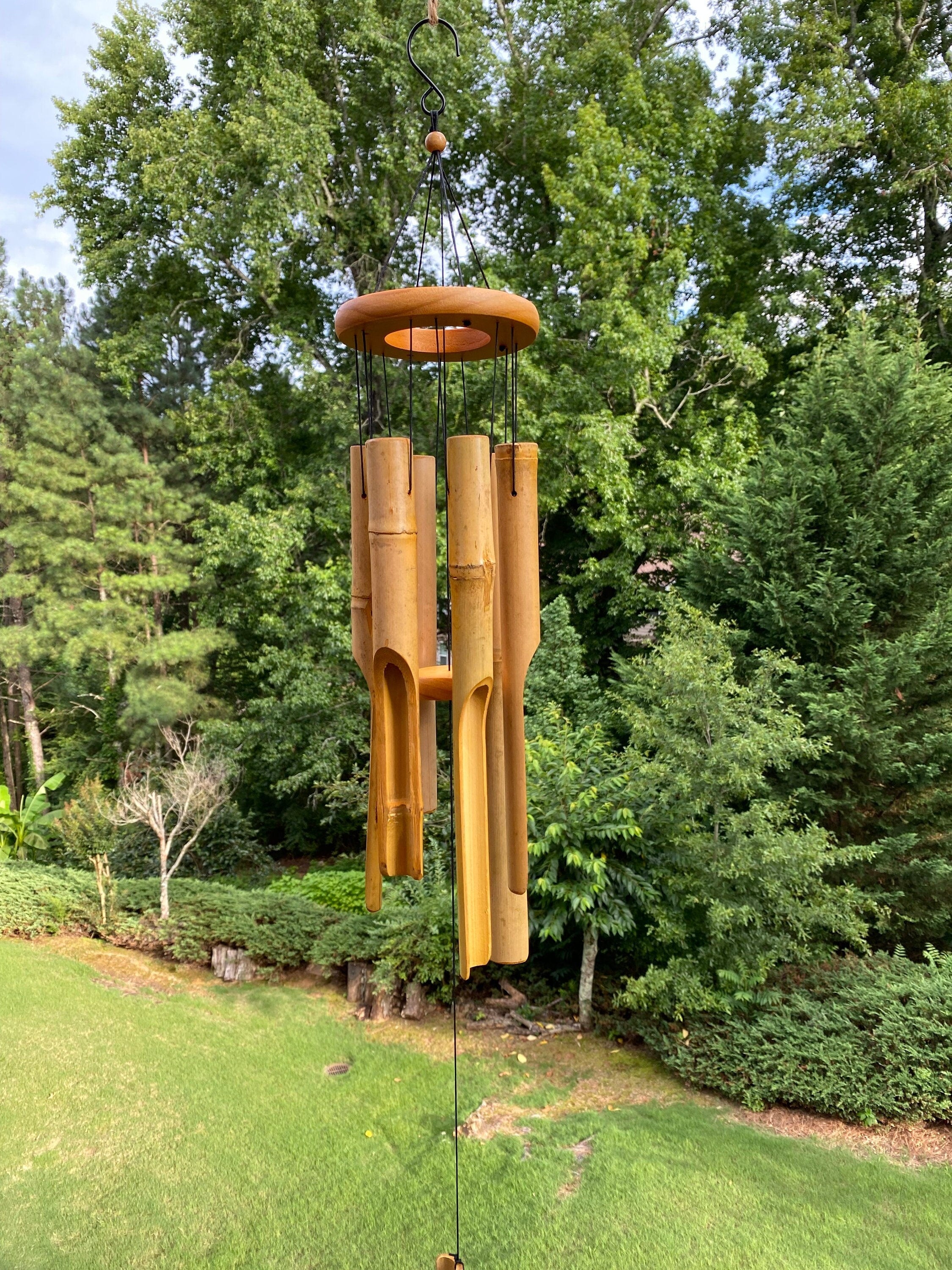 34 Inch Joyous Bamboo Wind Chime with Melody Deep Tone, the Beautiful Spirit Sound Can Create a Sense of Peace and Relaxation for All Season