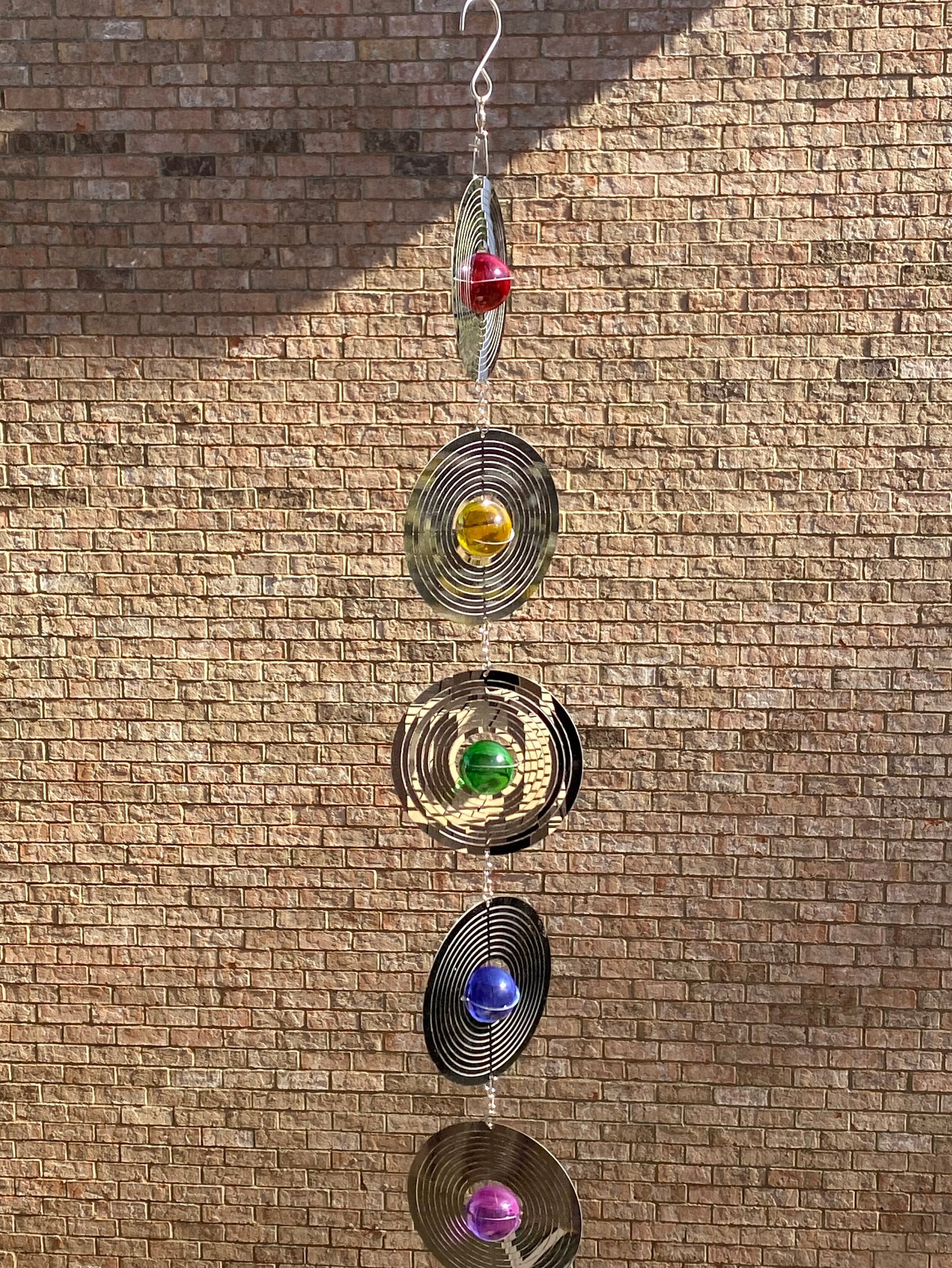 Joyous Wind Chimes, 28 Inch 5 Color Crystal Balls with Metal Wind Chime, the Beautiful Spirit Sound Can Create a Sense of Peace &Relaxation