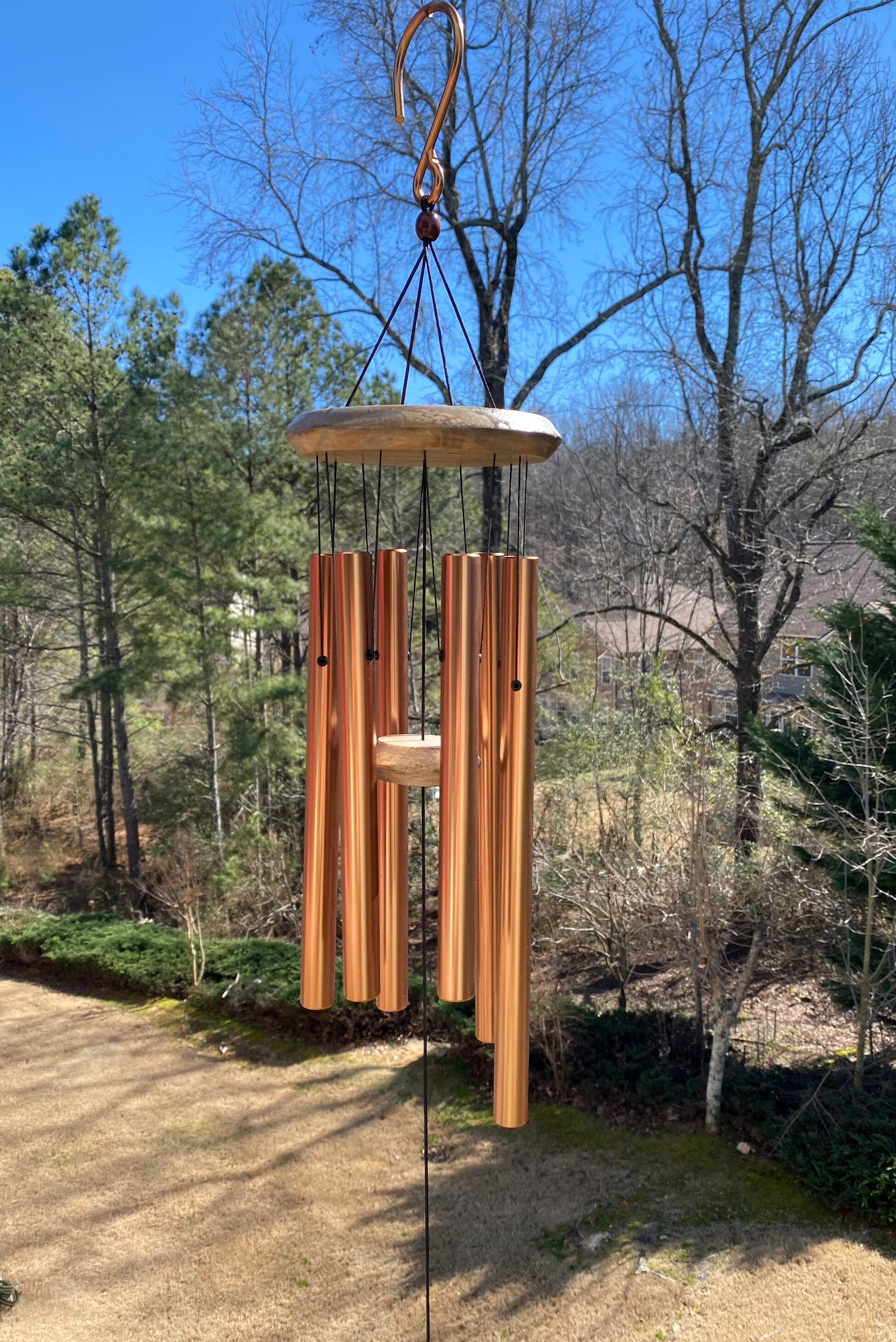 Joyous Wind Chimes, 32 Inch Golden Metal Deep Tone Wind Chime, the Beautiful Spirit Sound Can Create a Sense of Peace & Relaxation in Garden