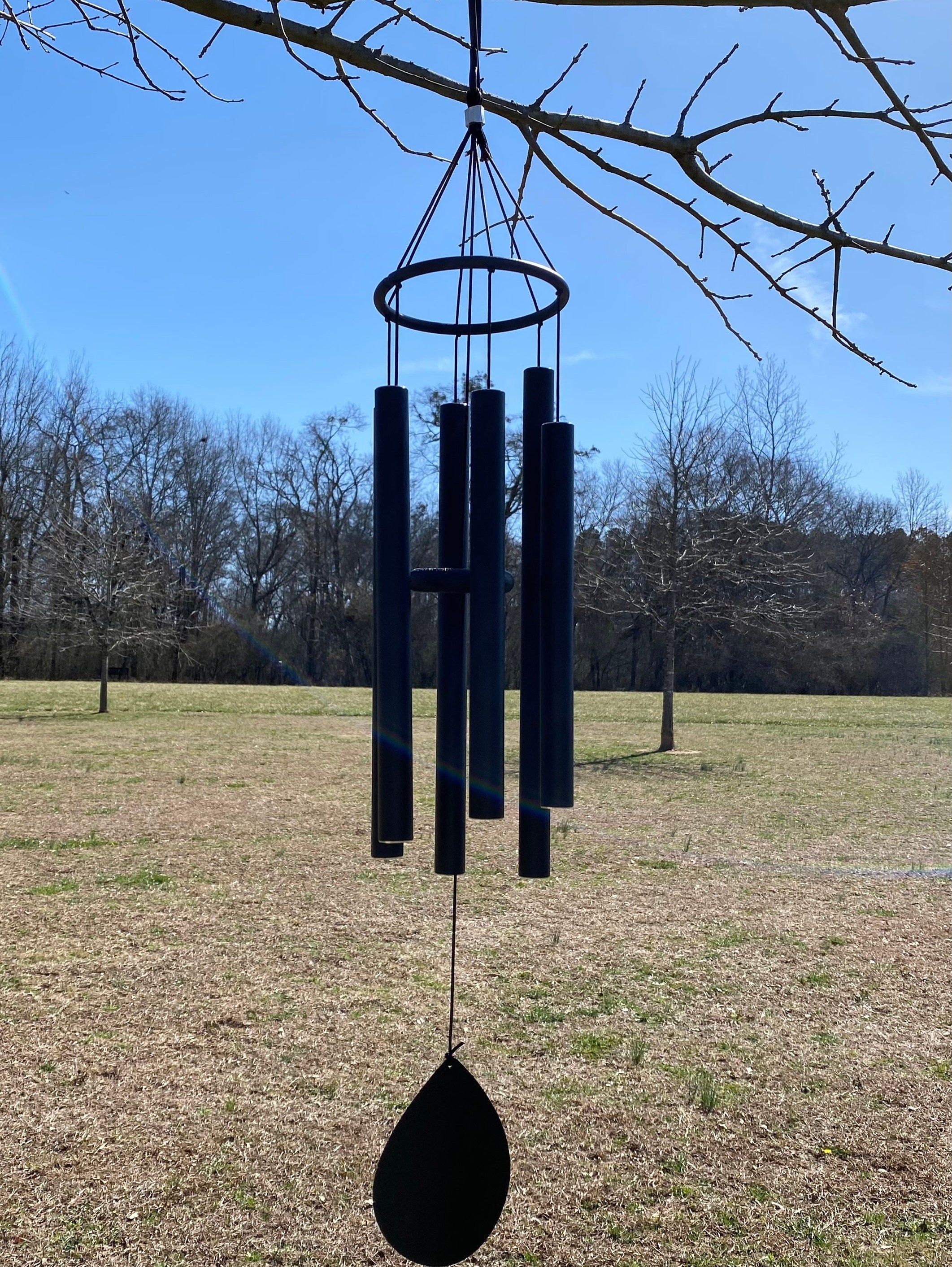 Joyous Wind Chimes, 36 Inch Deep Tone Black Color Metal Wind Chime. the Beautiful Spirit Sound Can Create a Sense of Peace and Relaxation