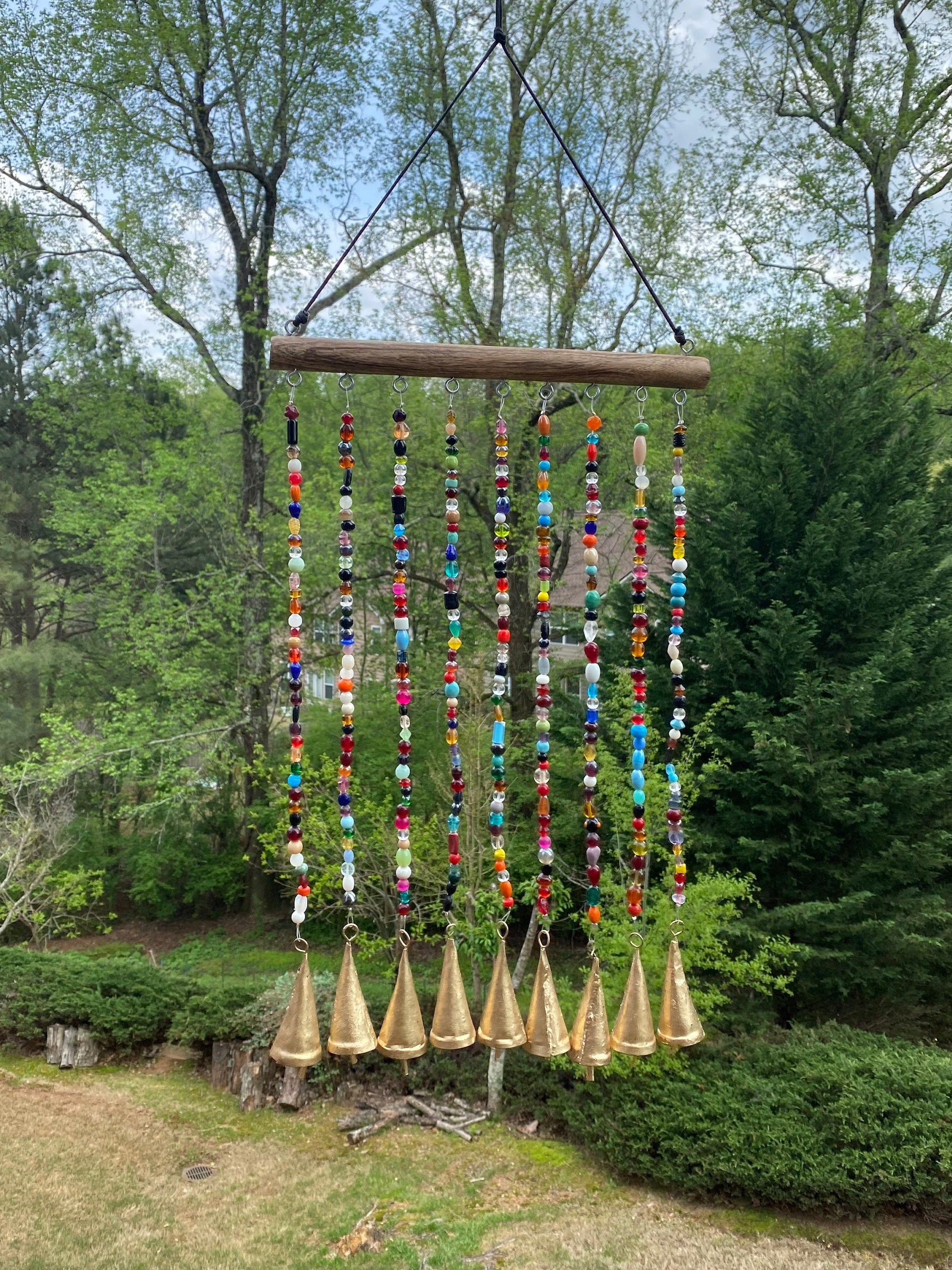 Joyous Wind Chime, 25" - 18" Multi-Color Beaded Bell Wind Chimes, the Sound Can Create a Sense of Peace & Relaxation in Your Home and Garden