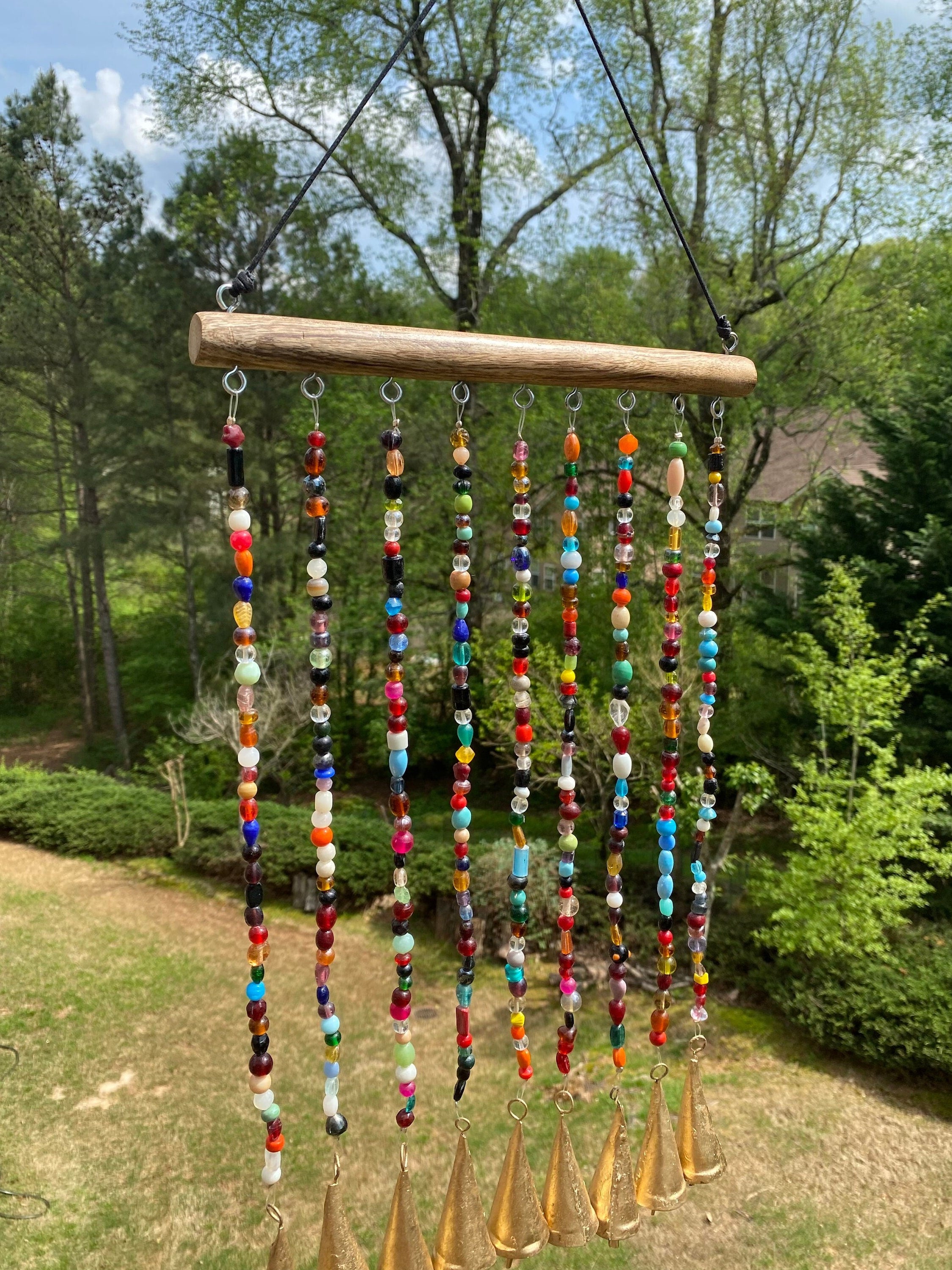 Joyous Wind Chime, 25" - 18" Multi-Color Beaded Bell Wind Chimes, the Sound Can Create a Sense of Peace & Relaxation in Your Home and Garden