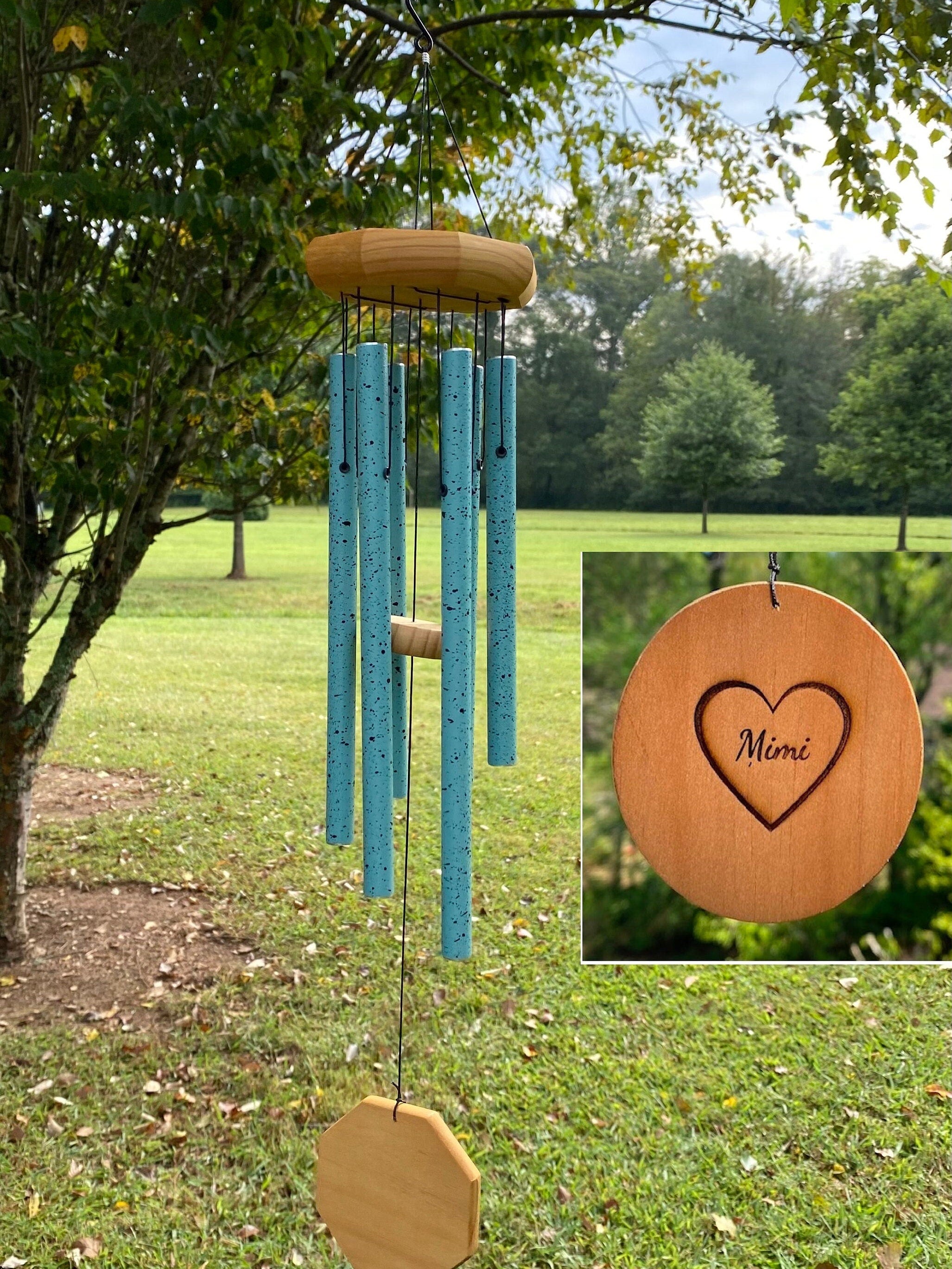 Joyous Wind Chimes, 24 Inch Metal Blue Medium Cute Wind Chime. the Beautiful Wind Chime Is Perfect for Wedding, Birthday & Anniversary Gift