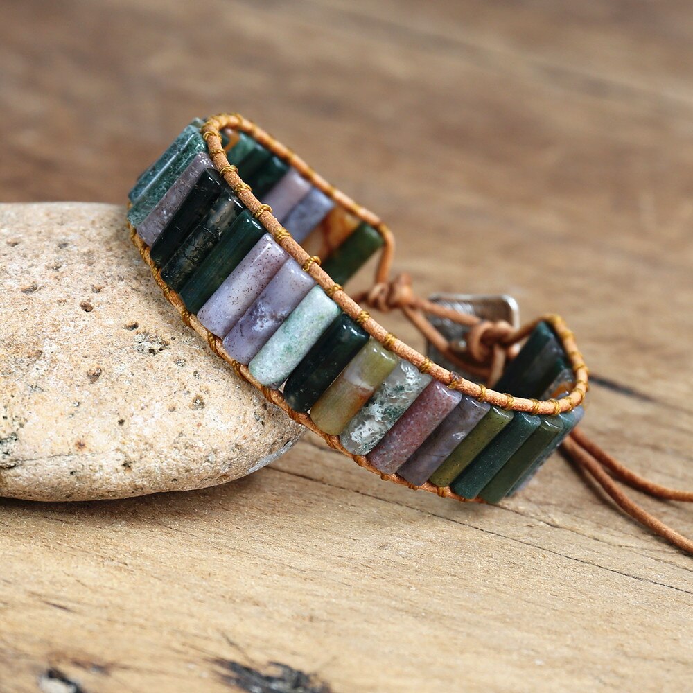 Bracelet de guérison et de protection en agate indienne