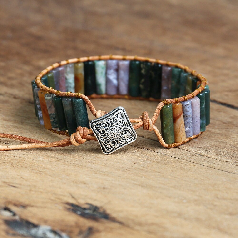 Bracelet de guérison et de protection en agate indienne