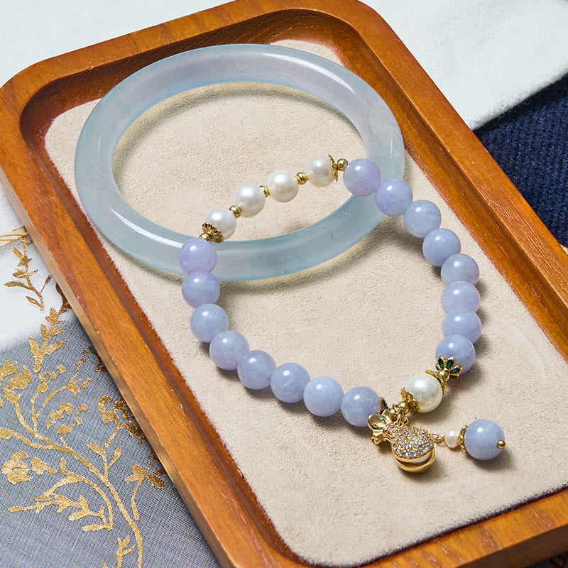 Ensemble de bracelets en jade et aigue-marine Inner Peace 56-57 mm