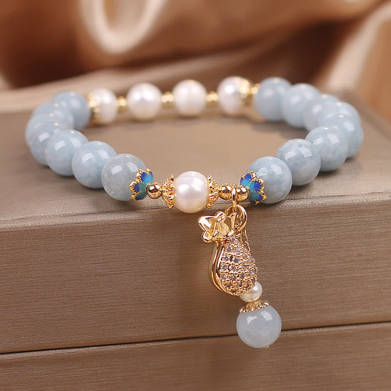Ensemble de bracelets en jade et aigue-marine Inner Peace 56-57 mm