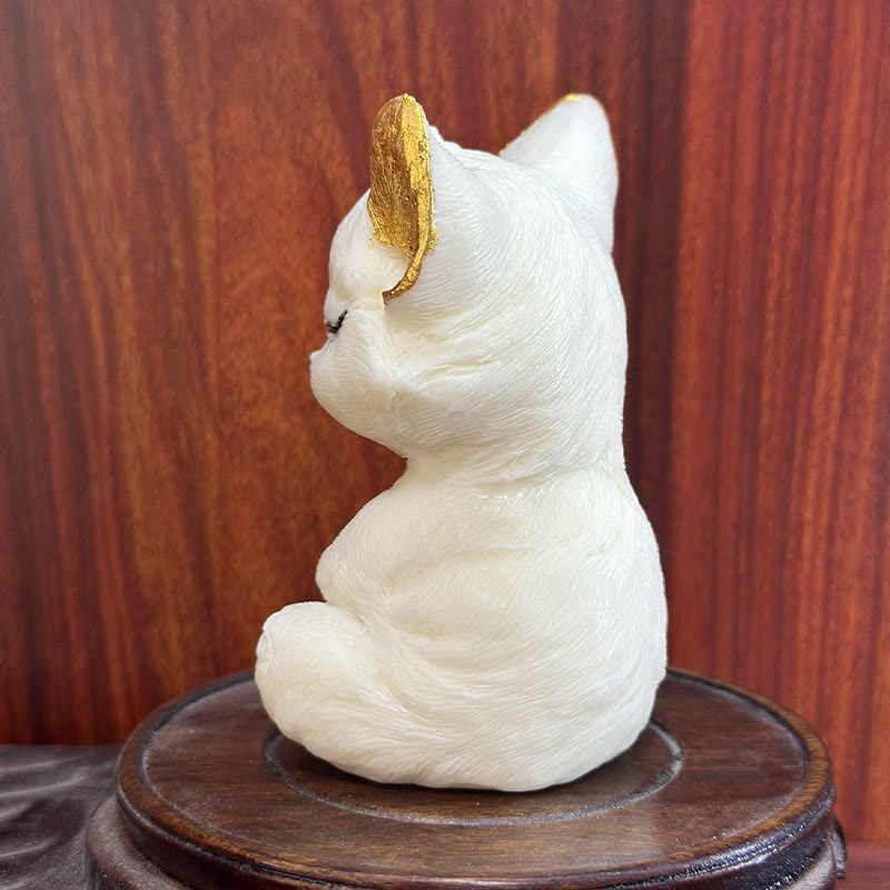 Figurine d'animal spirituel renard à neuf queues en ivoire 11 cm