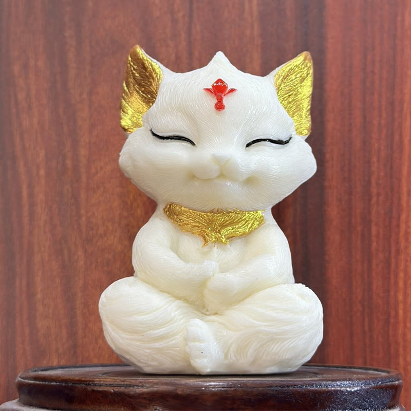 Figurine d'animal spirituel renard à neuf queues en ivoire 11 cm