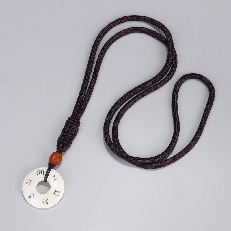 Collier de protection Om Mani Padme Hum en fruit ivoire 66 cm