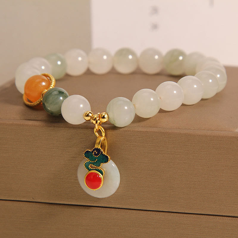 Bracelet de prospérité en jade et nuages ​​de bon augure pour femme