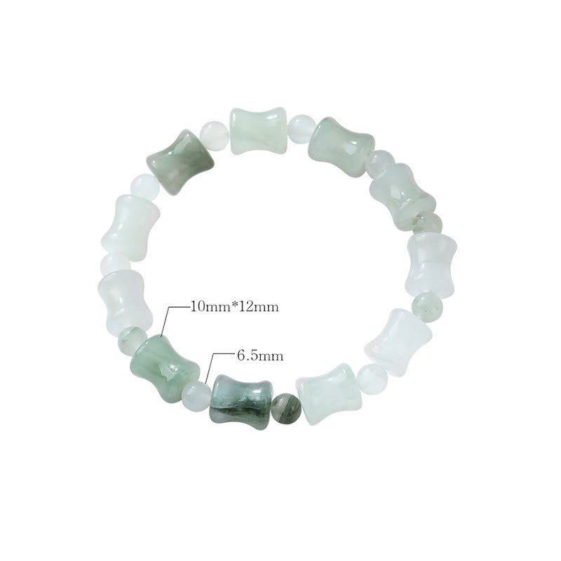 Bracelet Abondance en Jade, Coquille de Noix de Coco et Bambou