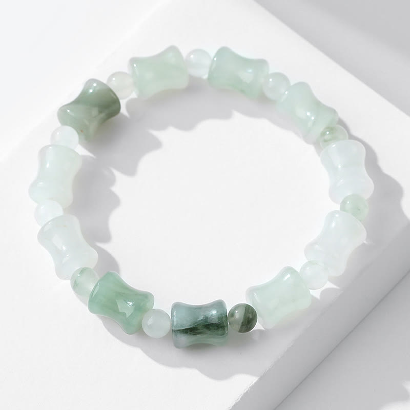 Bracelet Abondance en Jade, Coquille de Noix de Coco et Bambou