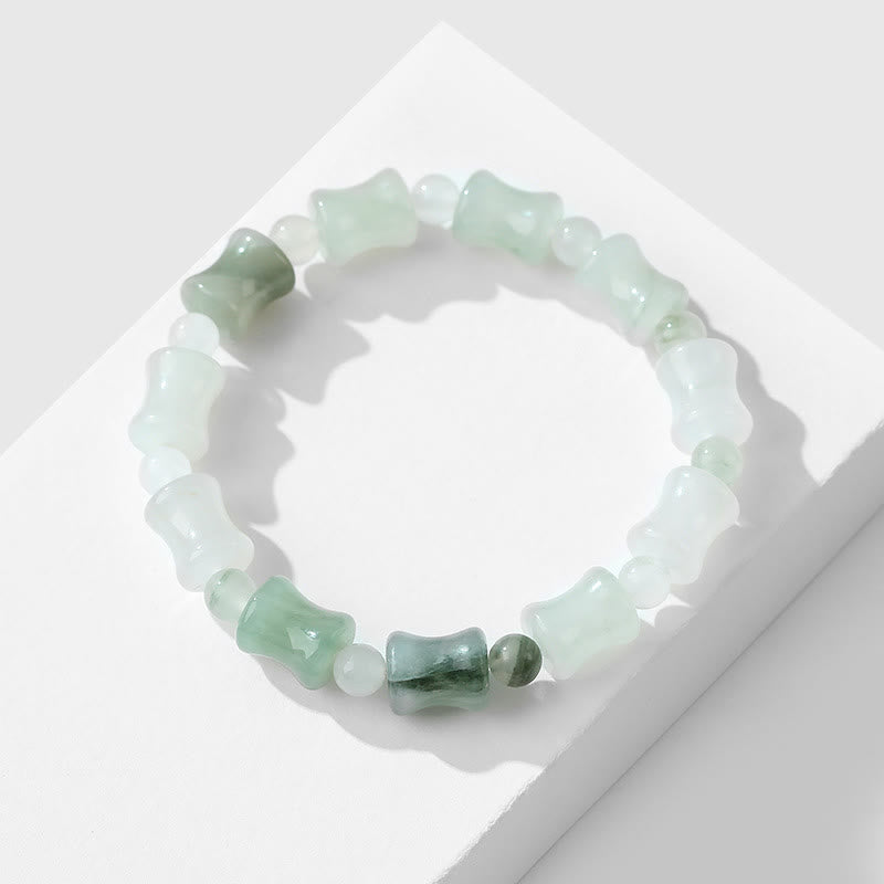 Bracelet Abondance en Jade, Coquille de Noix de Coco et Bambou