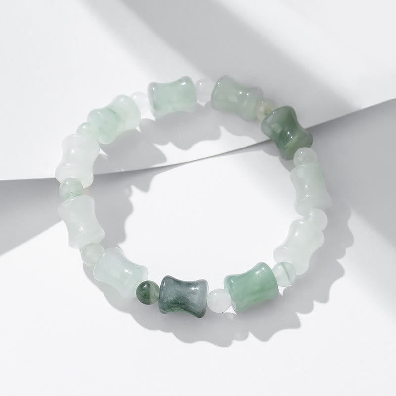 Bracelet Abondance en Jade, Coquille de Noix de Coco et Bambou