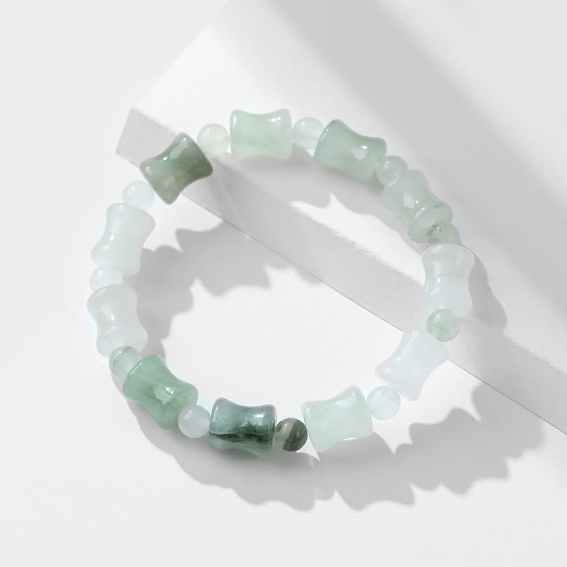 Bracelet Abondance en Jade, Coquille de Noix de Coco et Bambou