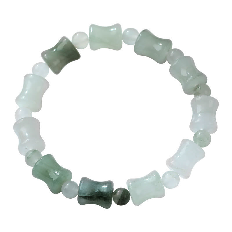 Bracelet Abondance en Jade, Coquille de Noix de Coco et Bambou