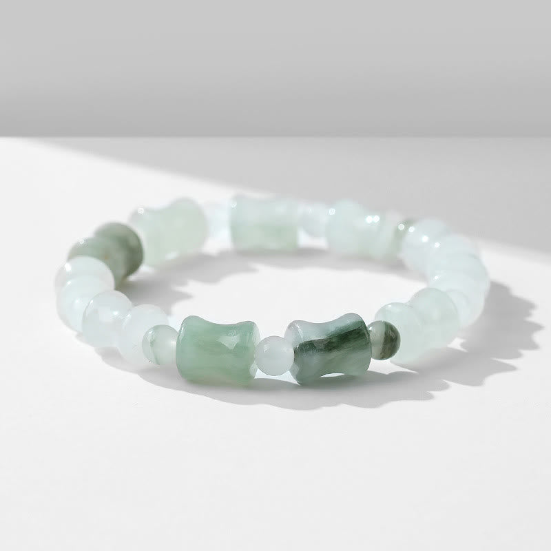 Bracelet Abondance en Jade, Coquille de Noix de Coco et Bambou