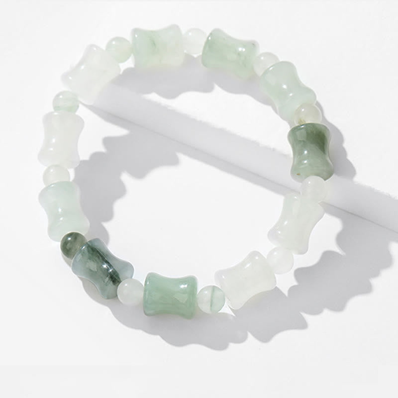 Bracelet Abondance en Jade, Coquille de Noix de Coco et Bambou
