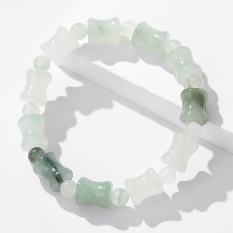 Bracelet Abondance en Jade, Coquille de Noix de Coco et Bambou
