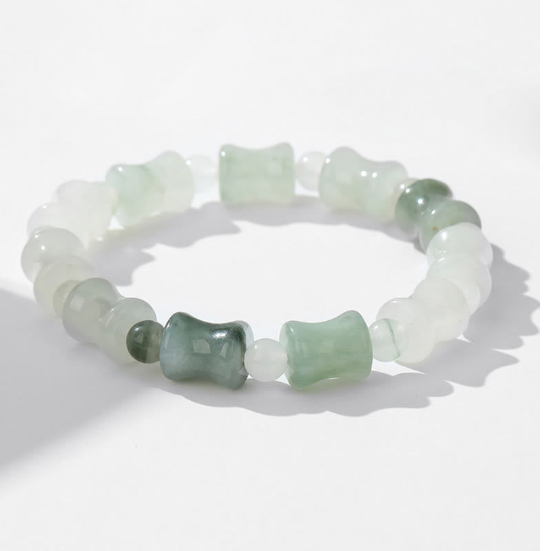 Bracelet Abondance en Jade, Coquille de Noix de Coco et Bambou