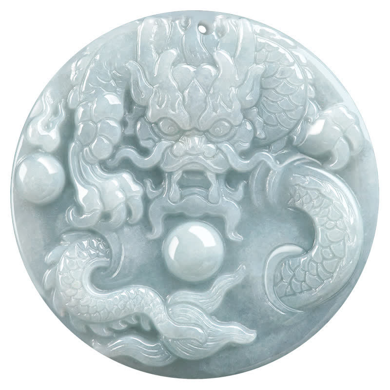 Collier amulette dragon de jade pour le succès et la protection
