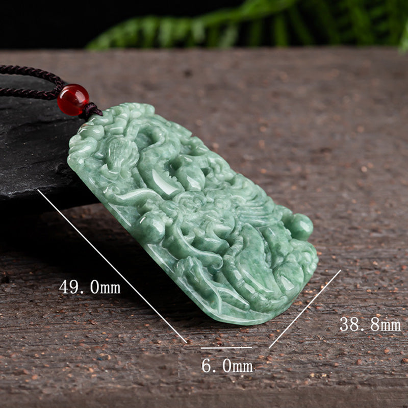 Collier de force du dragon de jade, pendentif de 50 cm pour la protection