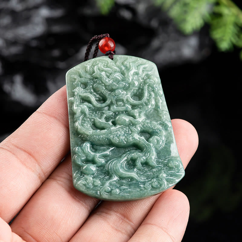 Collier du zodiaque dragon de jade pour la chance et la protection