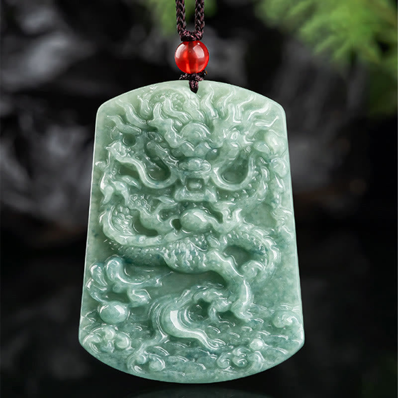 Collier du zodiaque dragon de jade pour la chance et la protection