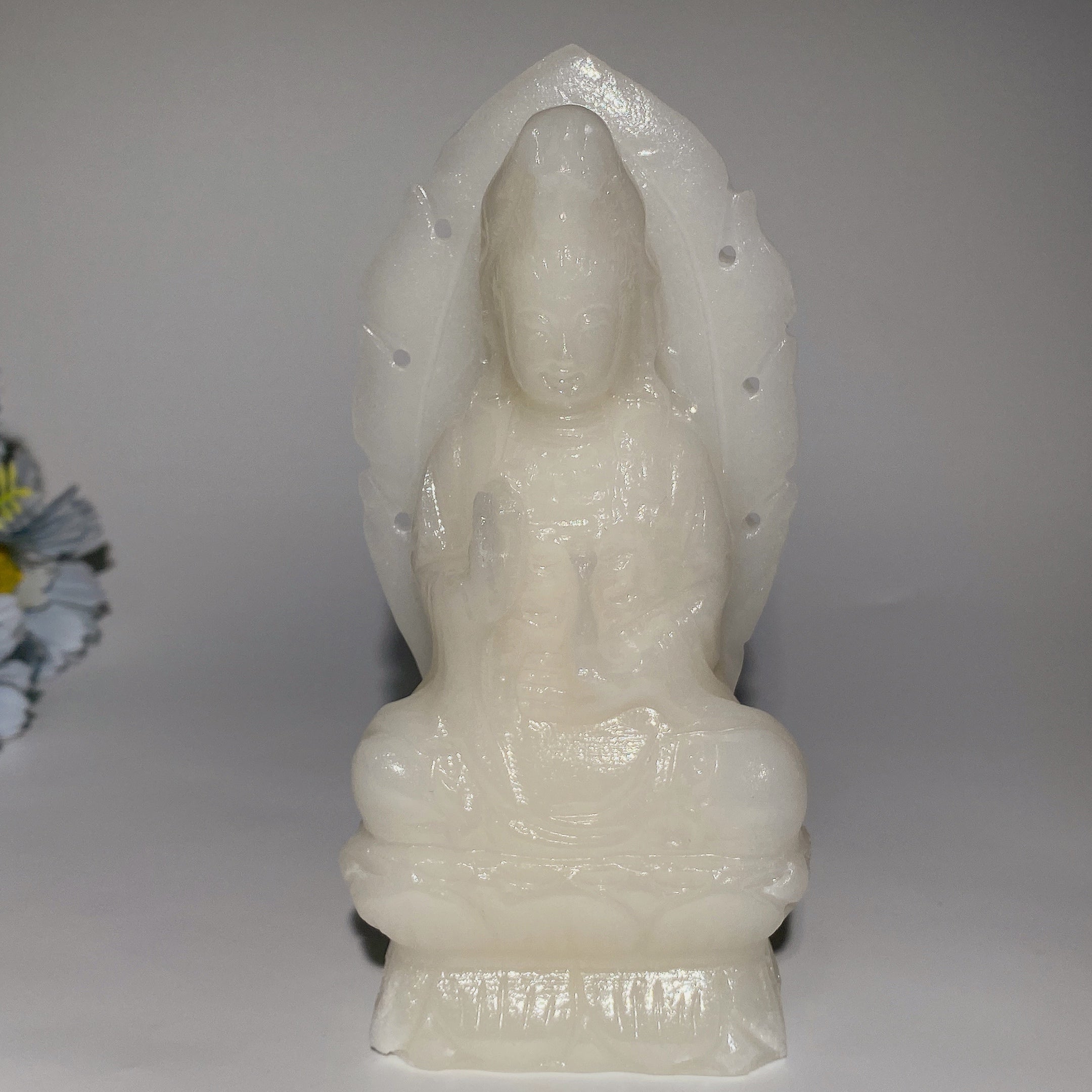 Jade Guanyin Crystal Carving 15-35cm Healing Statue